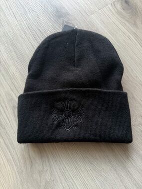 Chrome Hearts Black Embroidered Fleur Beanie - Men's Knit Hat
